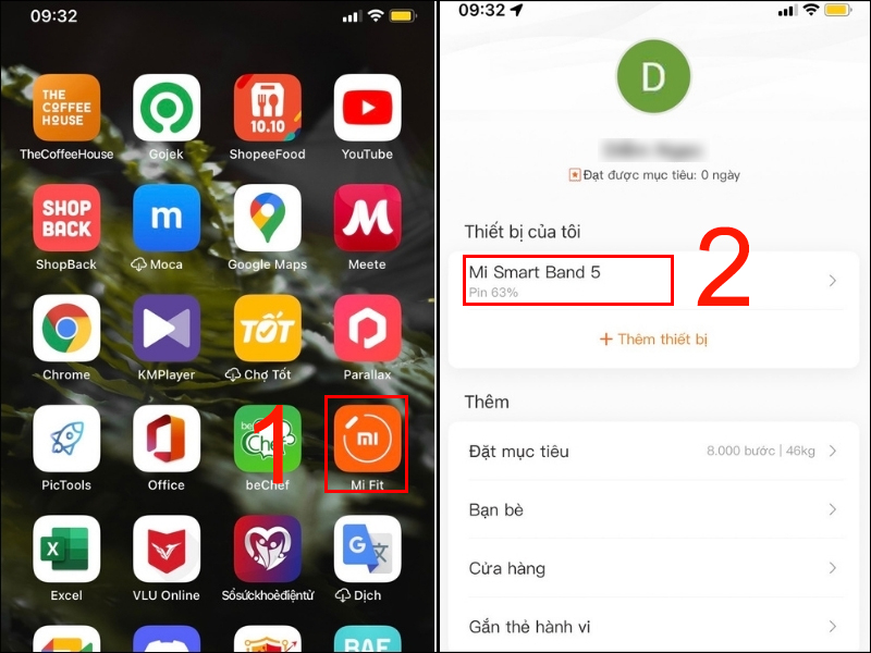 Truy cập Mi Fit tr&ecirc;n điện thoại